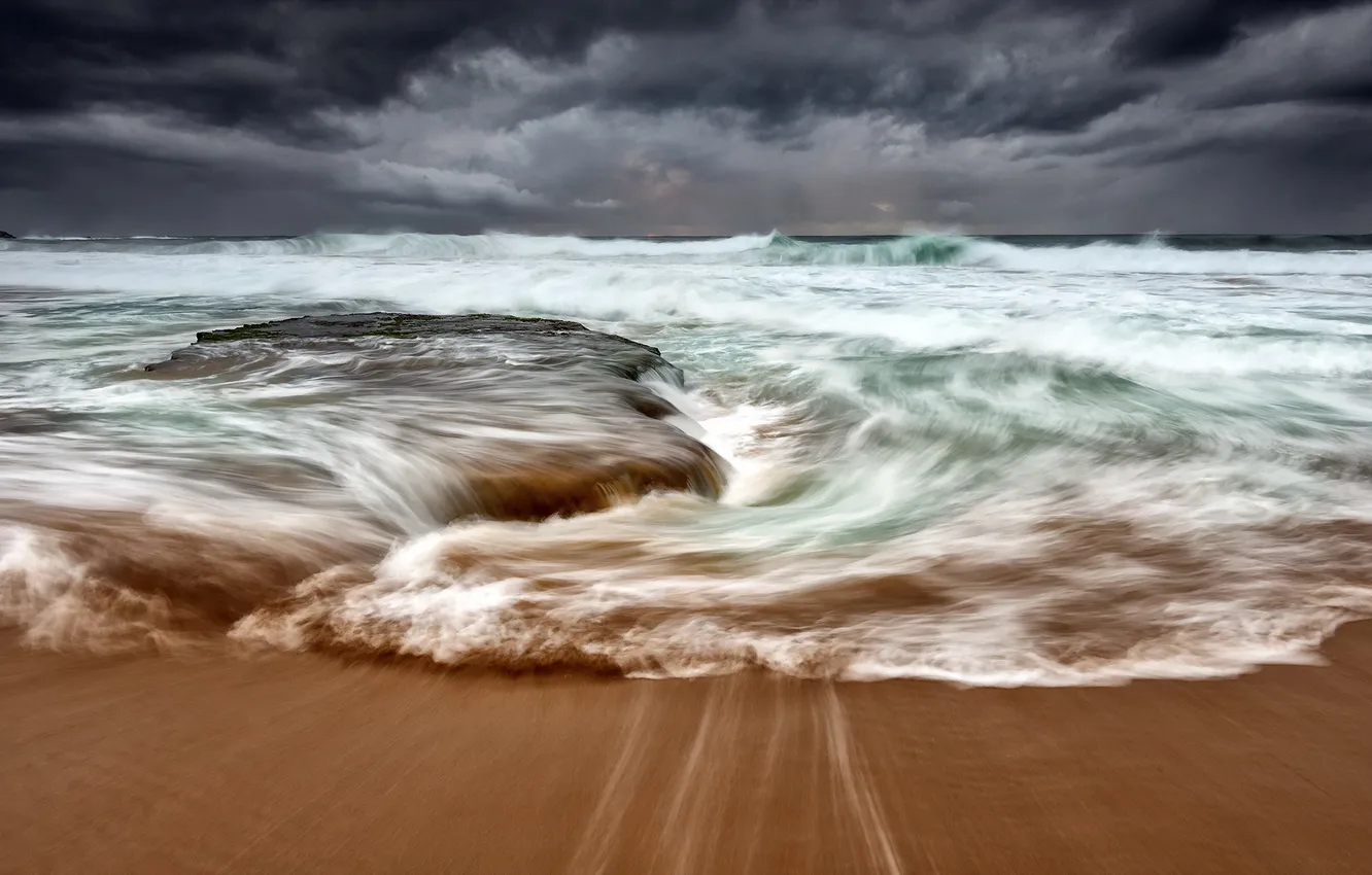Photo wallpaper sea, wave, shore