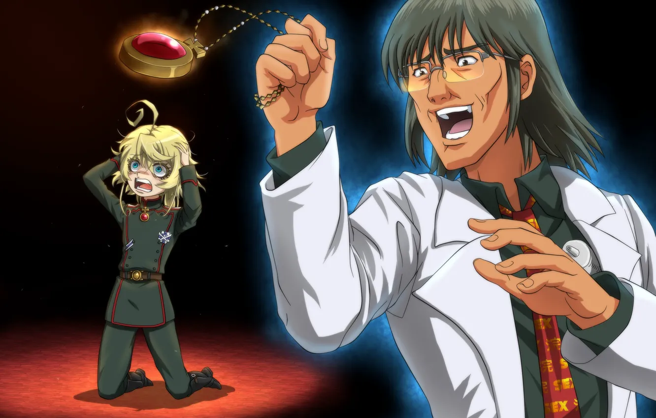 Photo wallpaper kawaii, girl, blood, soldier, military, war, anime, man