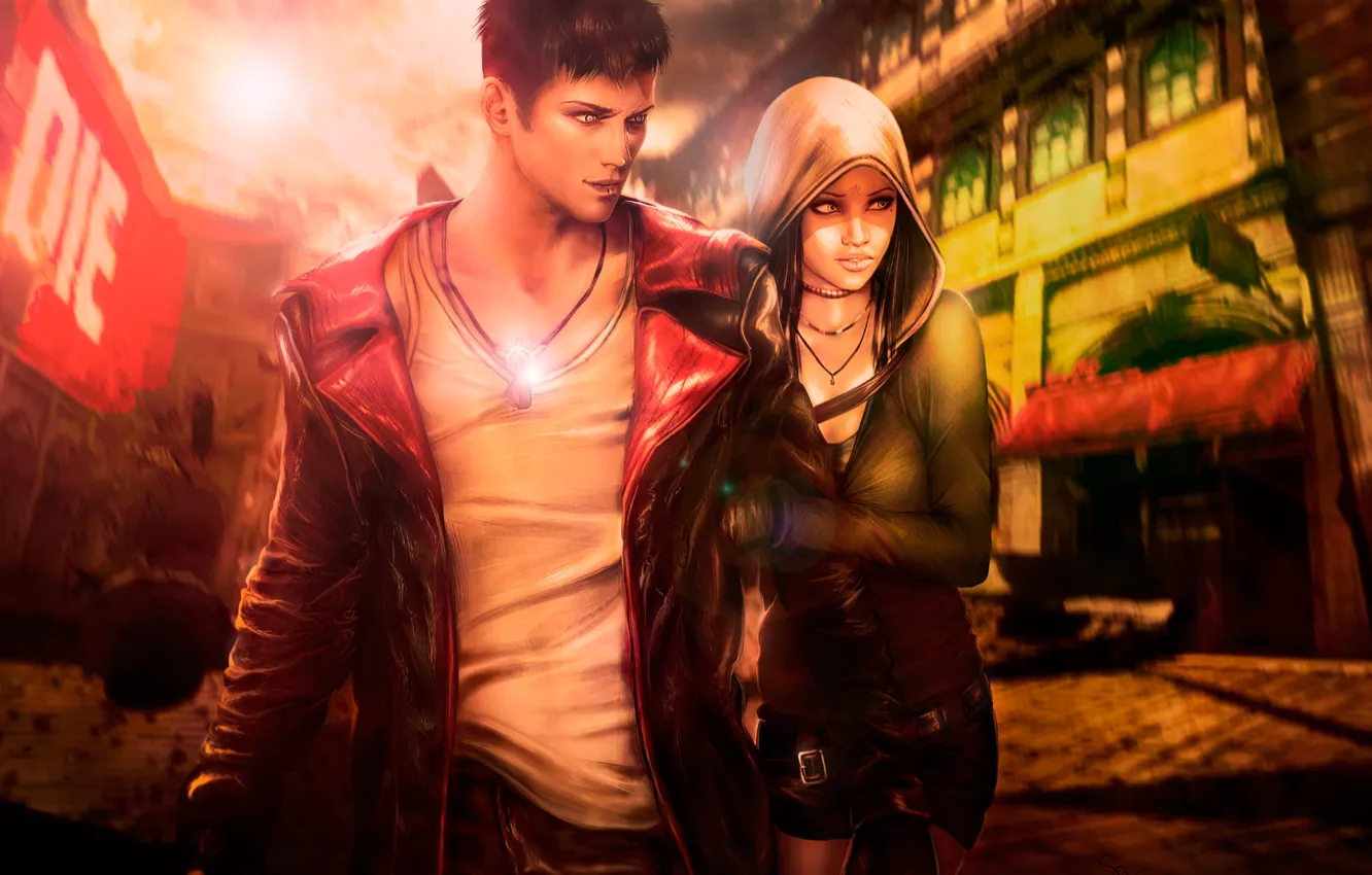 Photo wallpaper the city, Dante, DMC, Dante, Devil May Cry 5, Kat, Limbaugh
