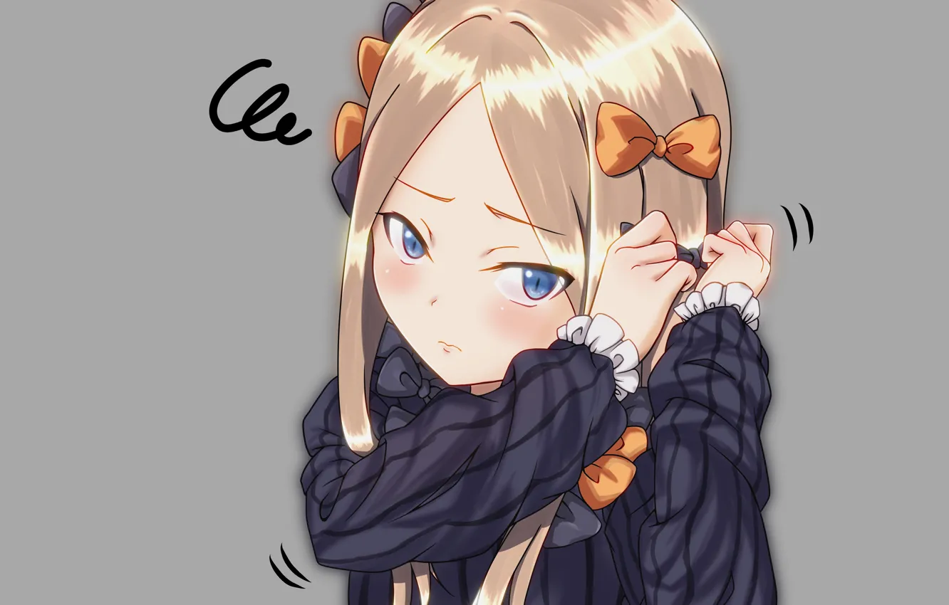 Photo wallpaper look, anime, art, girl, grey background, Fate Grand Order, The destiny of a great campaign, …