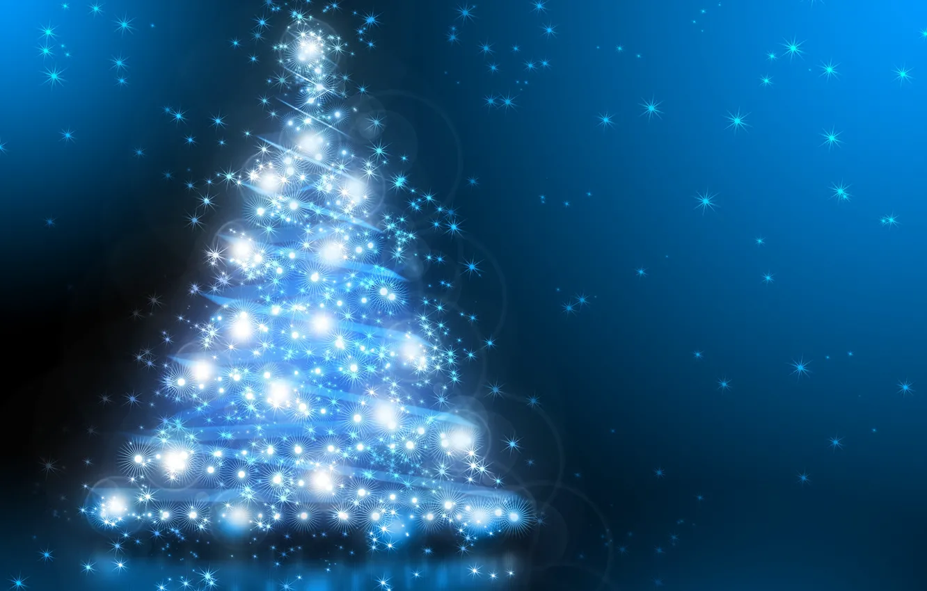 Photo wallpaper photoshop, tree, new year, lights, 2015