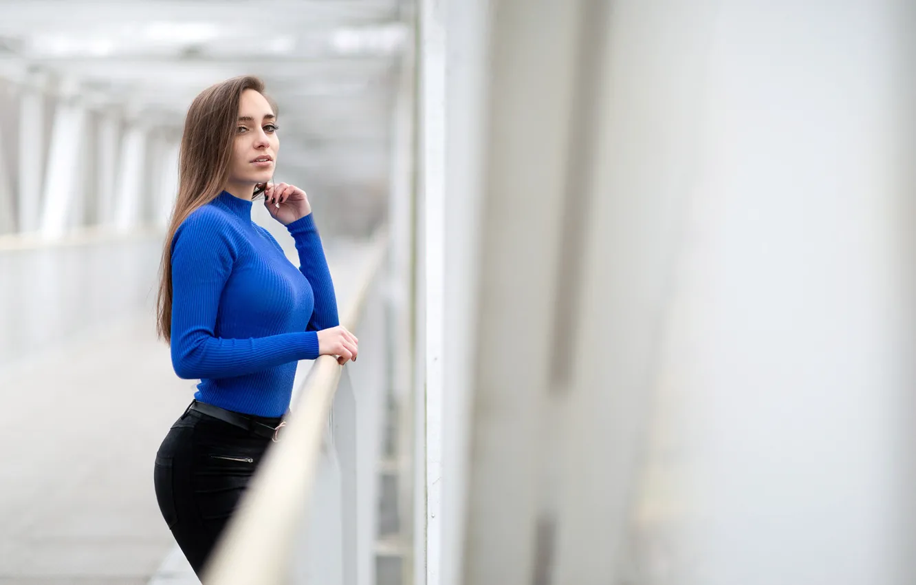 Photo wallpaper look, sexy, pose, model, building, portrait, makeup, figure