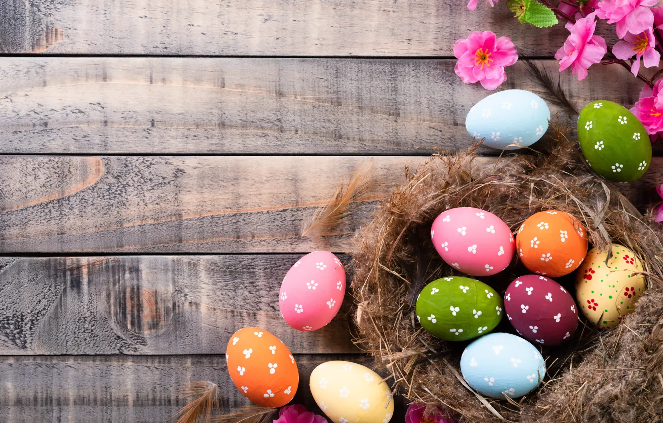 Photo wallpaper holiday, eggs, spring, Easter, socket