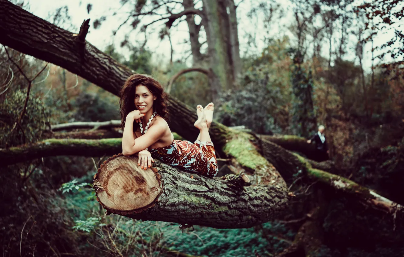 Photo wallpaper forest, girl, Sarah-Sophie Ritz