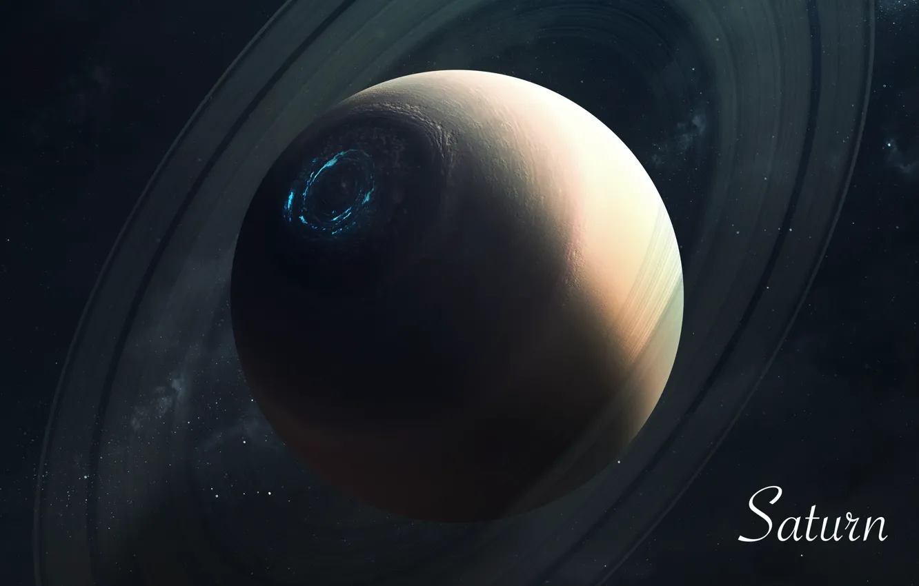 Photo wallpaper Saturn, Stars, Planet, Space, Saturn, Art, Stars, Space