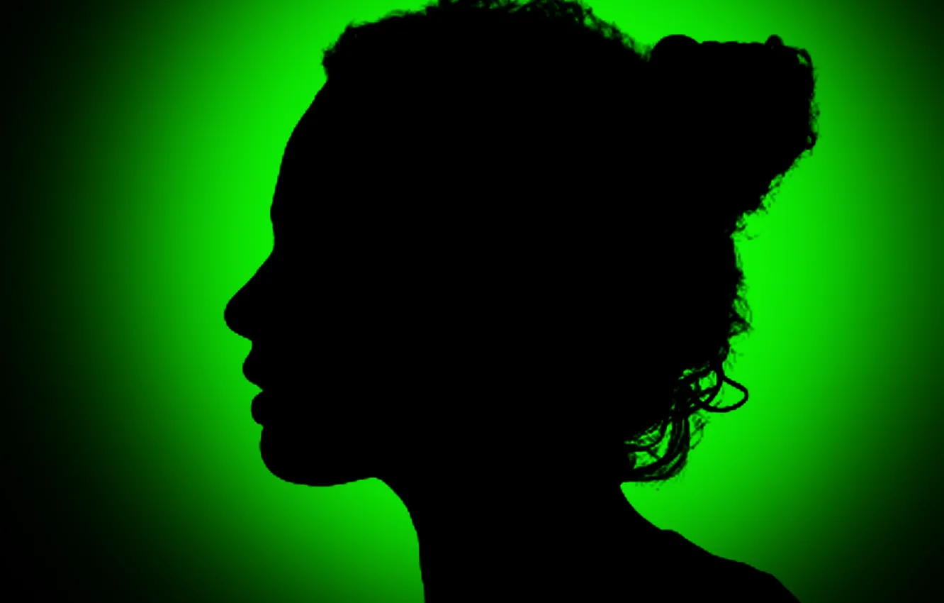 Photo wallpaper girl, woman, colour, darkness, silhouette