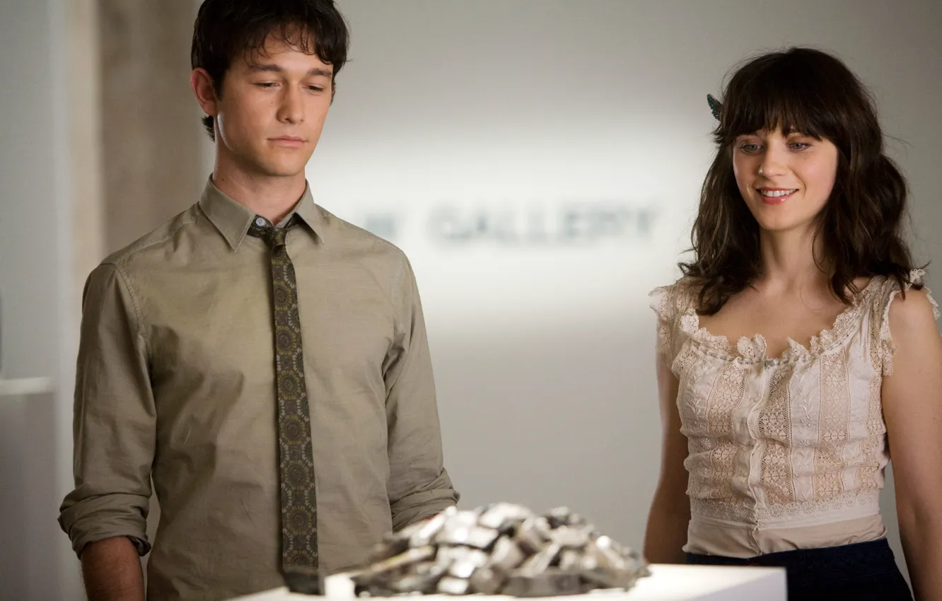Photo wallpaper look, smile, mood, 500 days of summer, Joseph Gordon-Levitt, Zooey Deschanel, (500) Days of Summer
