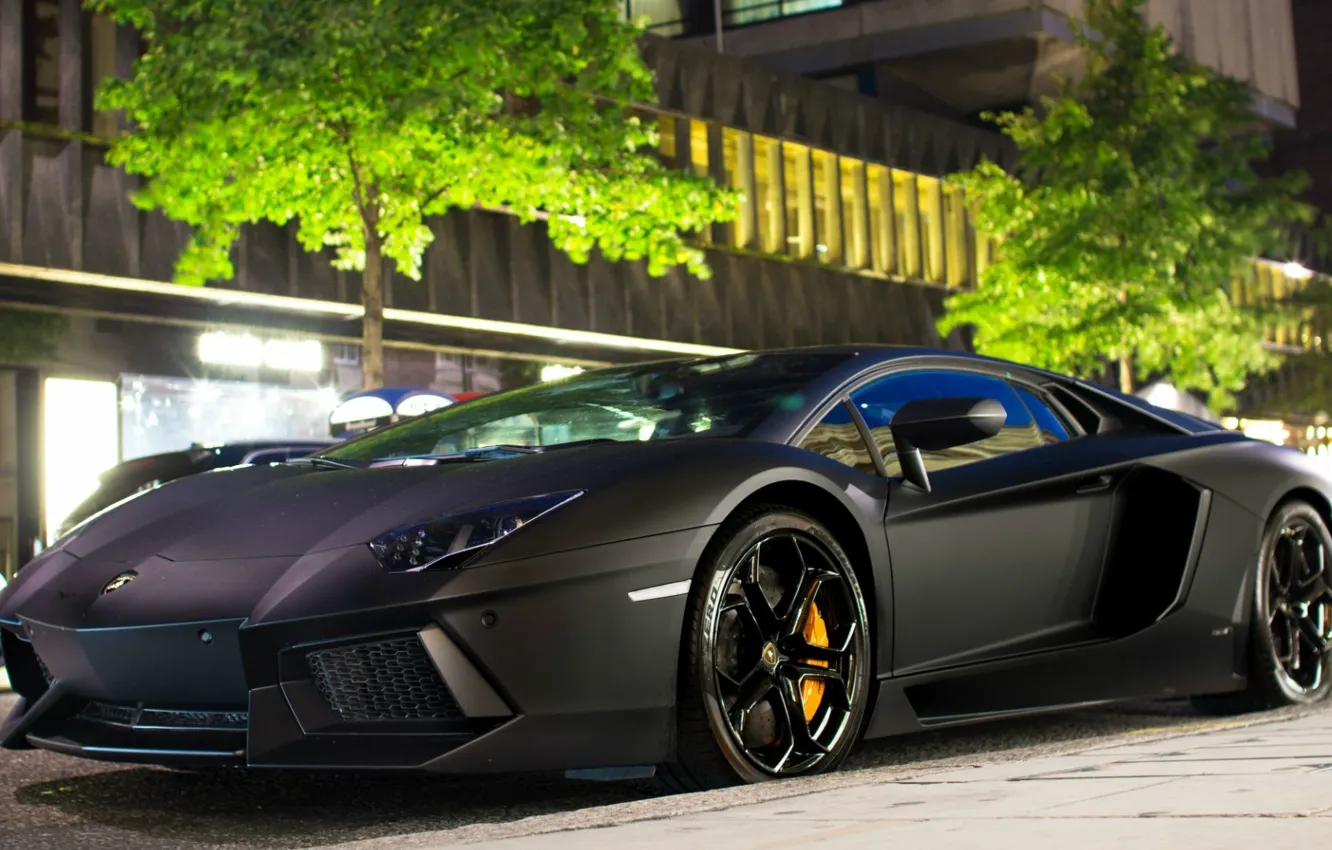 Photo wallpaper black, Matt, Lamborzhini