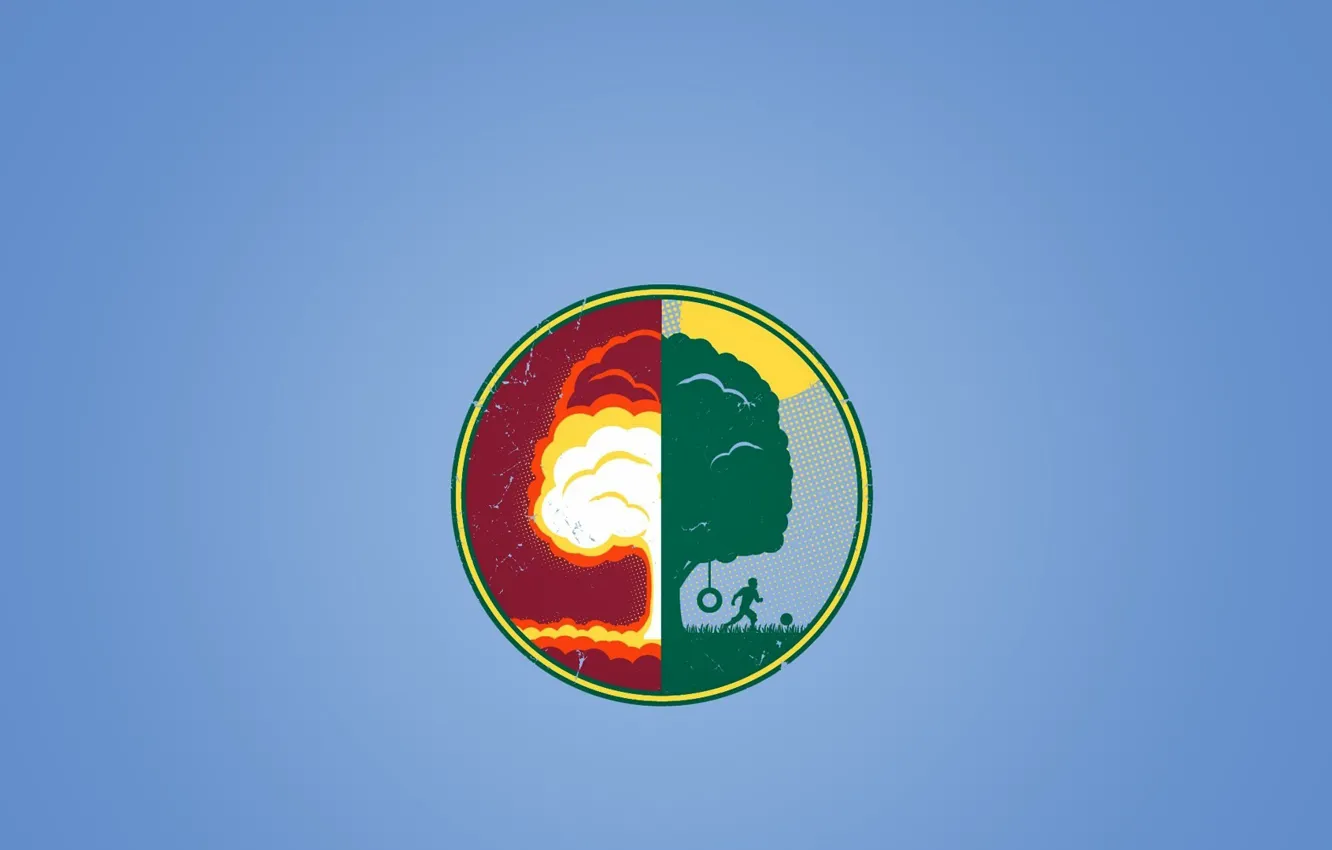 Photo wallpaper trees, the explosion, mushrooms