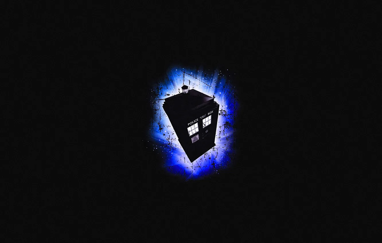 Photo wallpaper booth, black background, Doctor Who, Doctor Who, The TARDIS, TARDIS