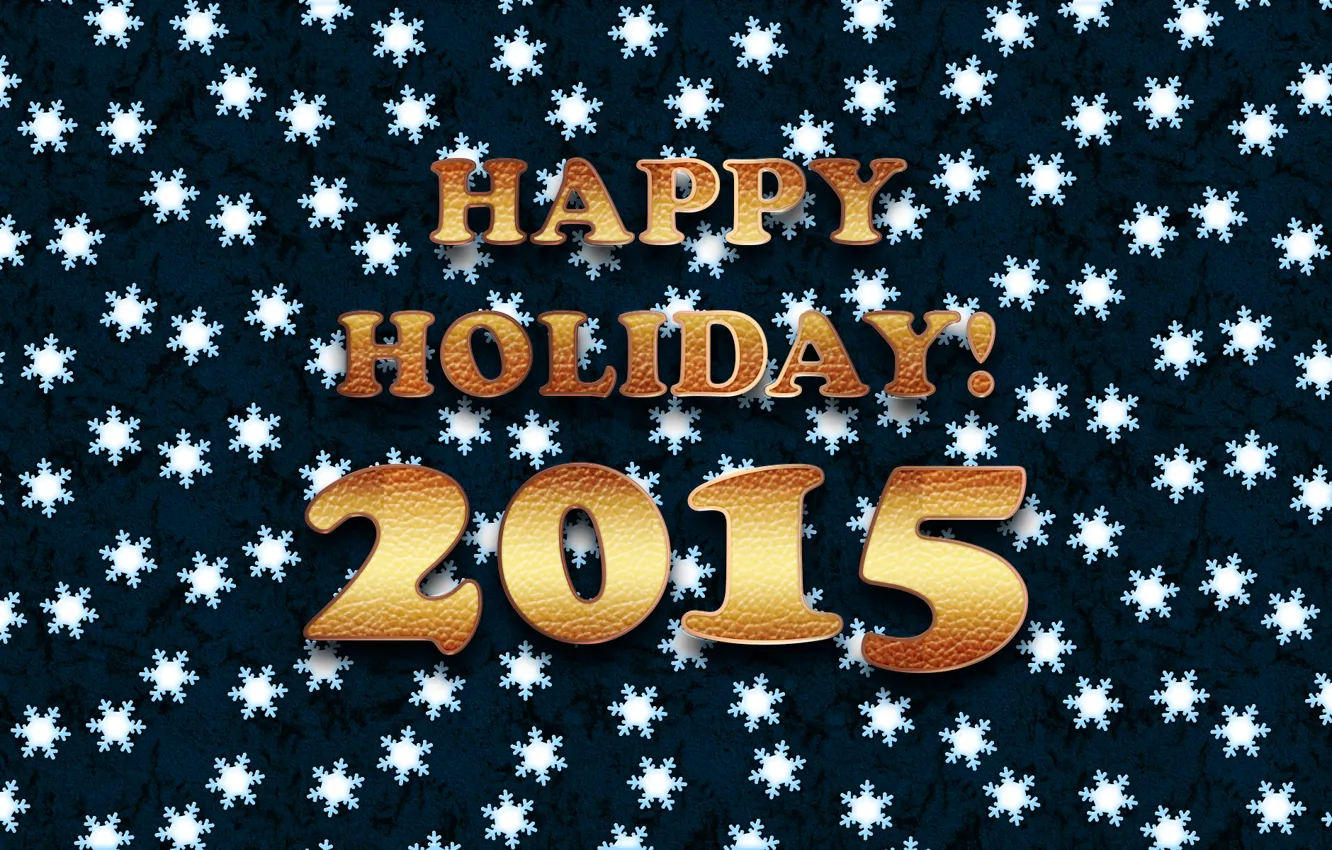 Photo wallpaper snowflakes, text, background, Wallpaper, new year, holiday, Happy, 2015