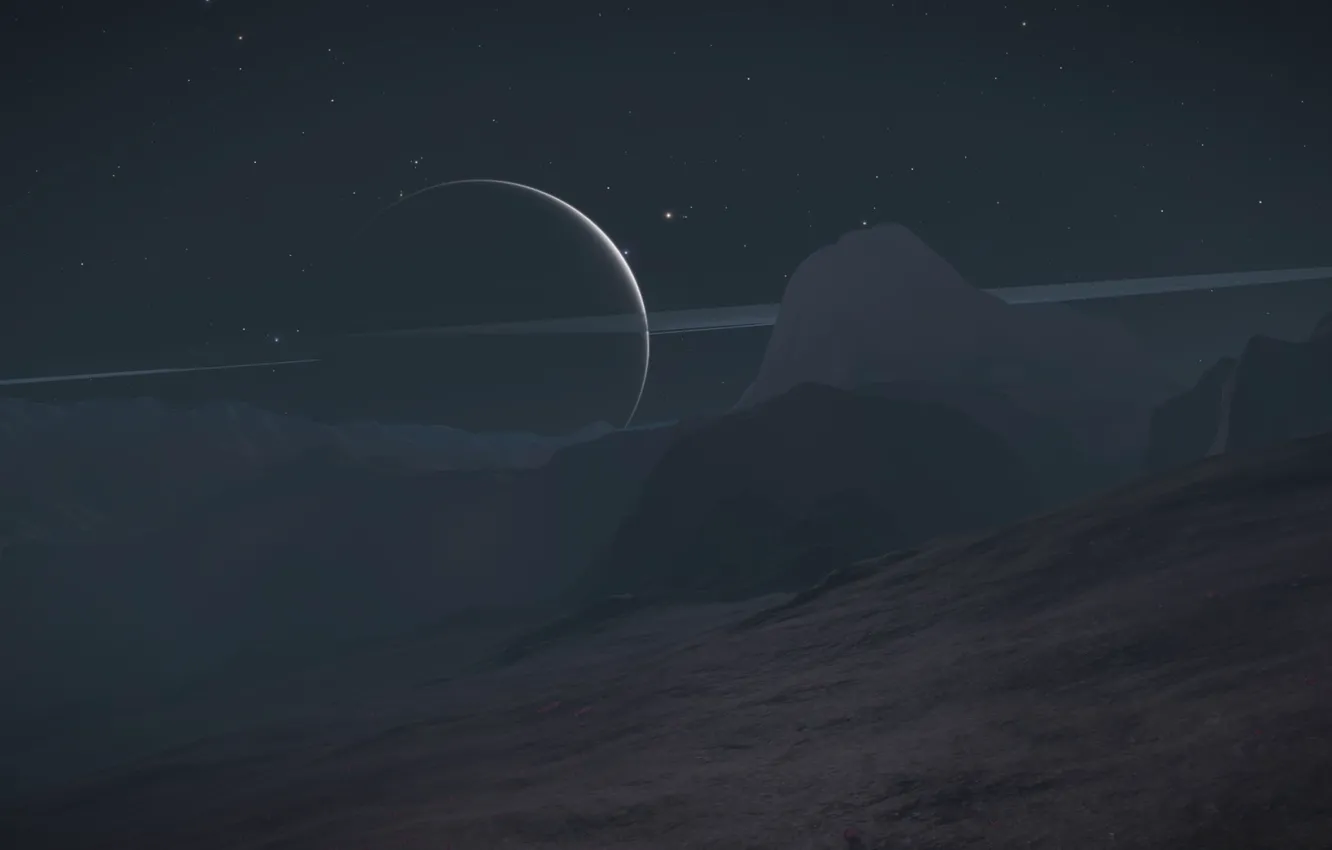 Photo wallpaper mountains, the game, gas giant, environment, Elite: Dangerous
