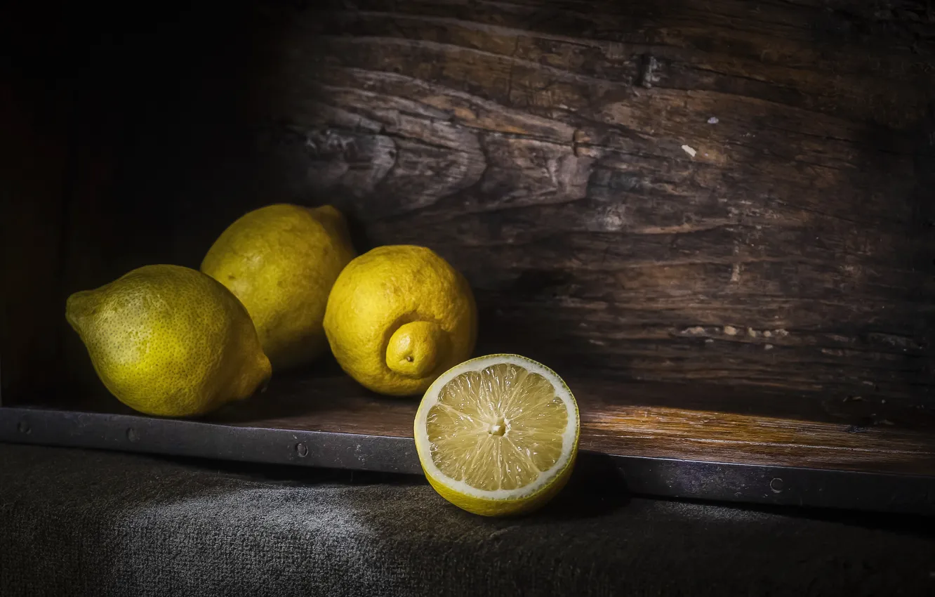 Photo wallpaper background, fruit, lemon
