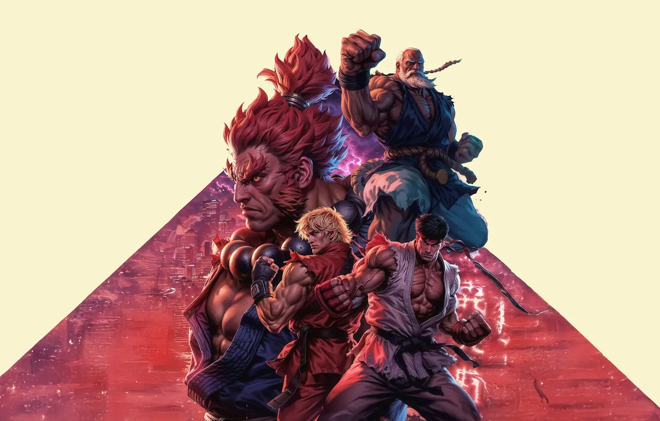 Photo wallpaper fighter, street, rise, warriors, again