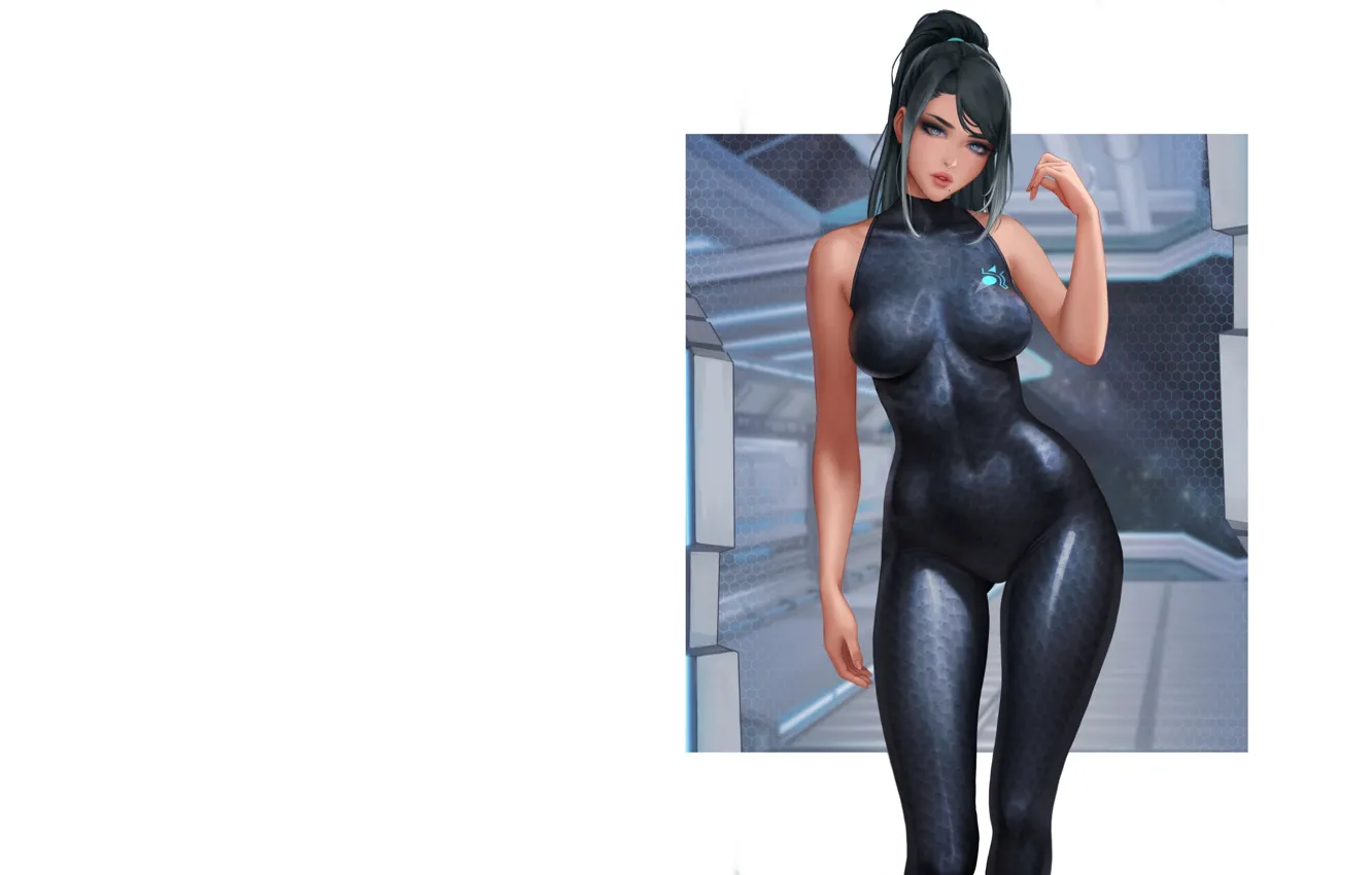 Photo wallpaper girl, hot, sexy, boobs, anime, pretty, babe, tan