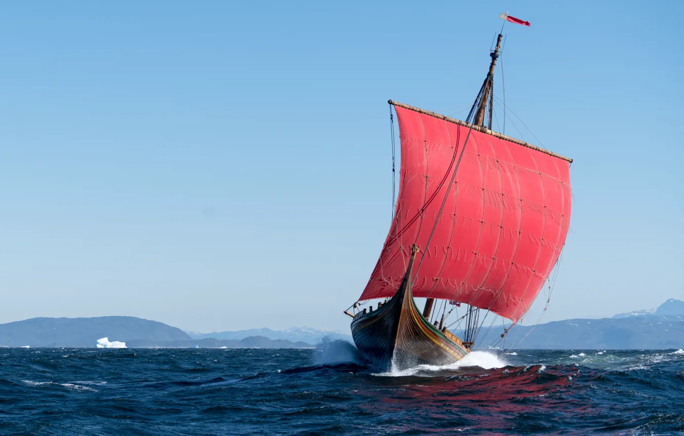 Photo wallpaper Drakkar, Drakkar, Harald Fairhair, Harald Fairhair