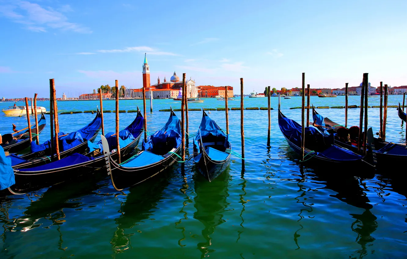 Photo wallpaper boat, Italy, Venice, channel, gondola