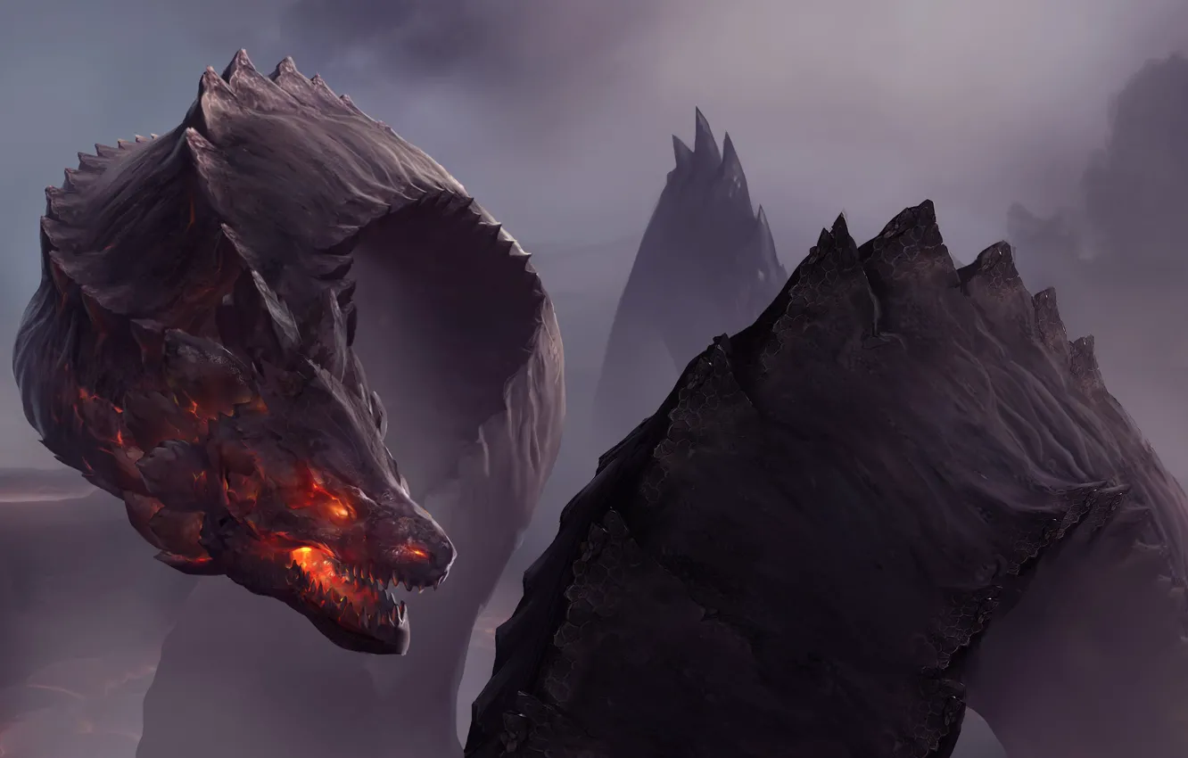 Photo wallpaper dragon, fantasy, art, dragon, Joseph Christmas