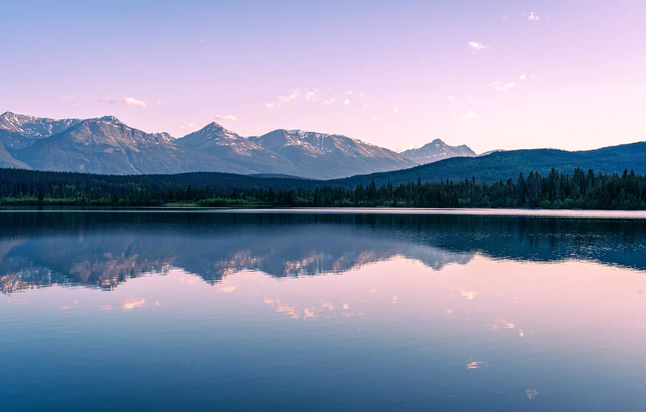 Photo wallpaper landscape, mountains, lake, Canada