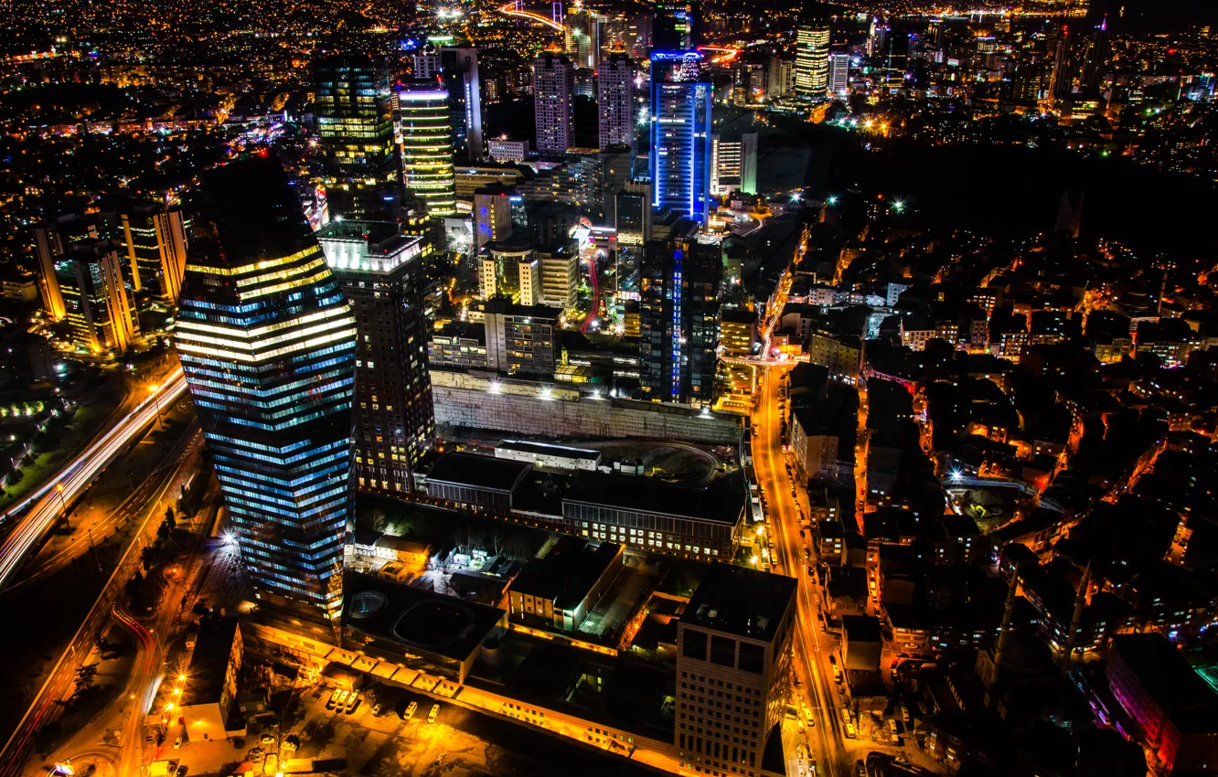 Photo wallpaper night, Istanbul, Turkey, night, Istanbul