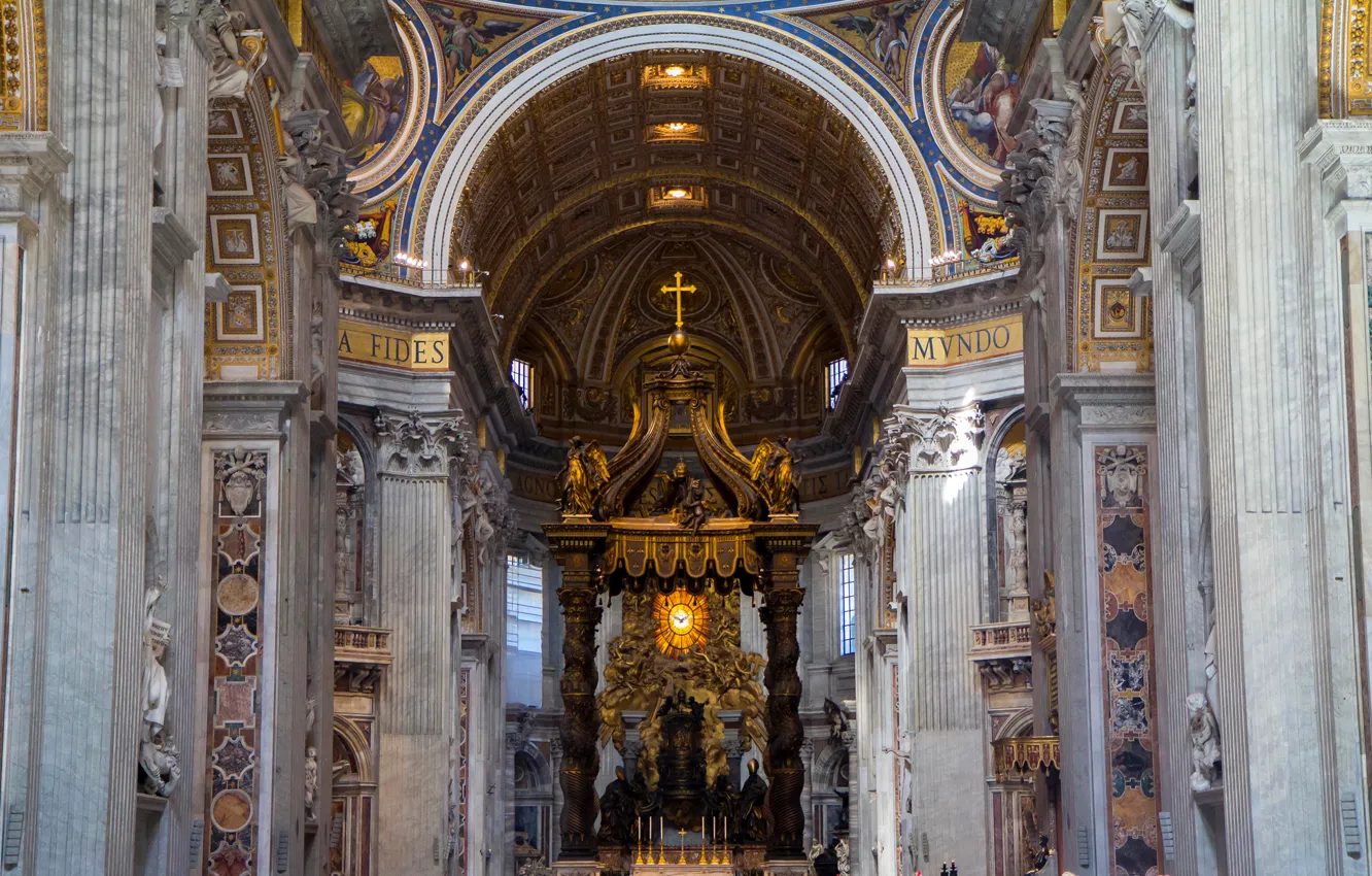 Photo wallpaper religion, the altar, The Vatican, St. Peter's Cathedral, the nave