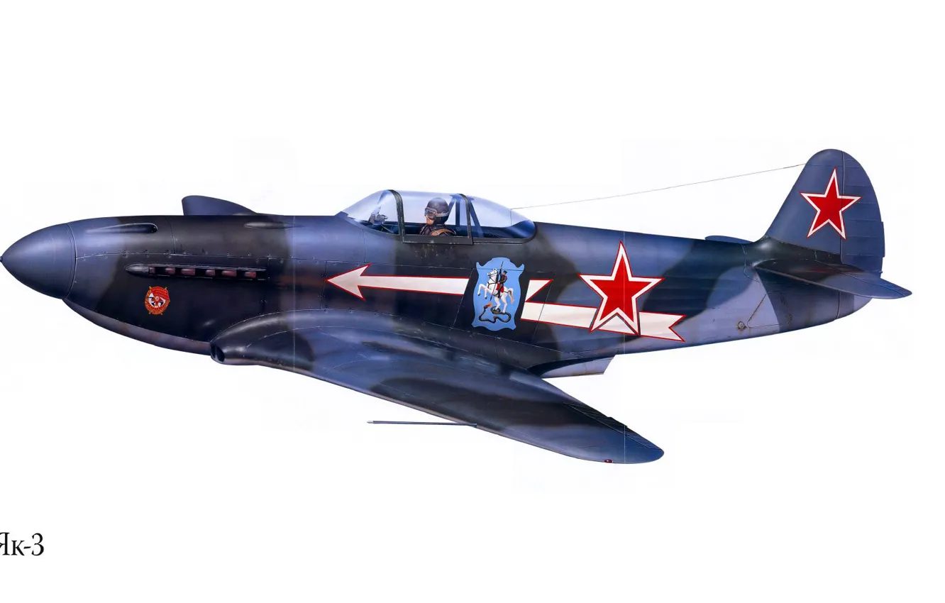 Photo wallpaper the plane, figure, fighter, USSR, the Yak-3