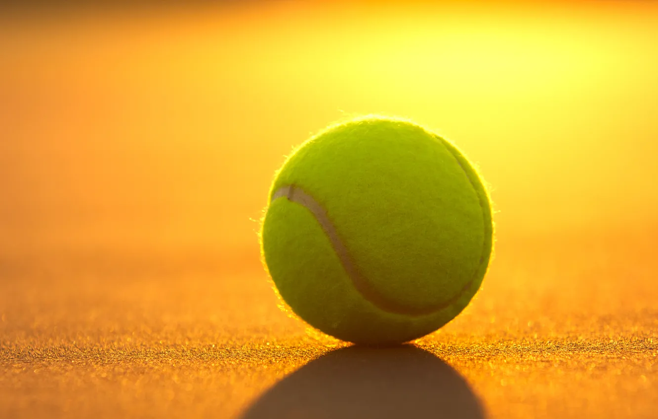 Photo wallpaper sunset, sport, the ball, tennis, court, inventory