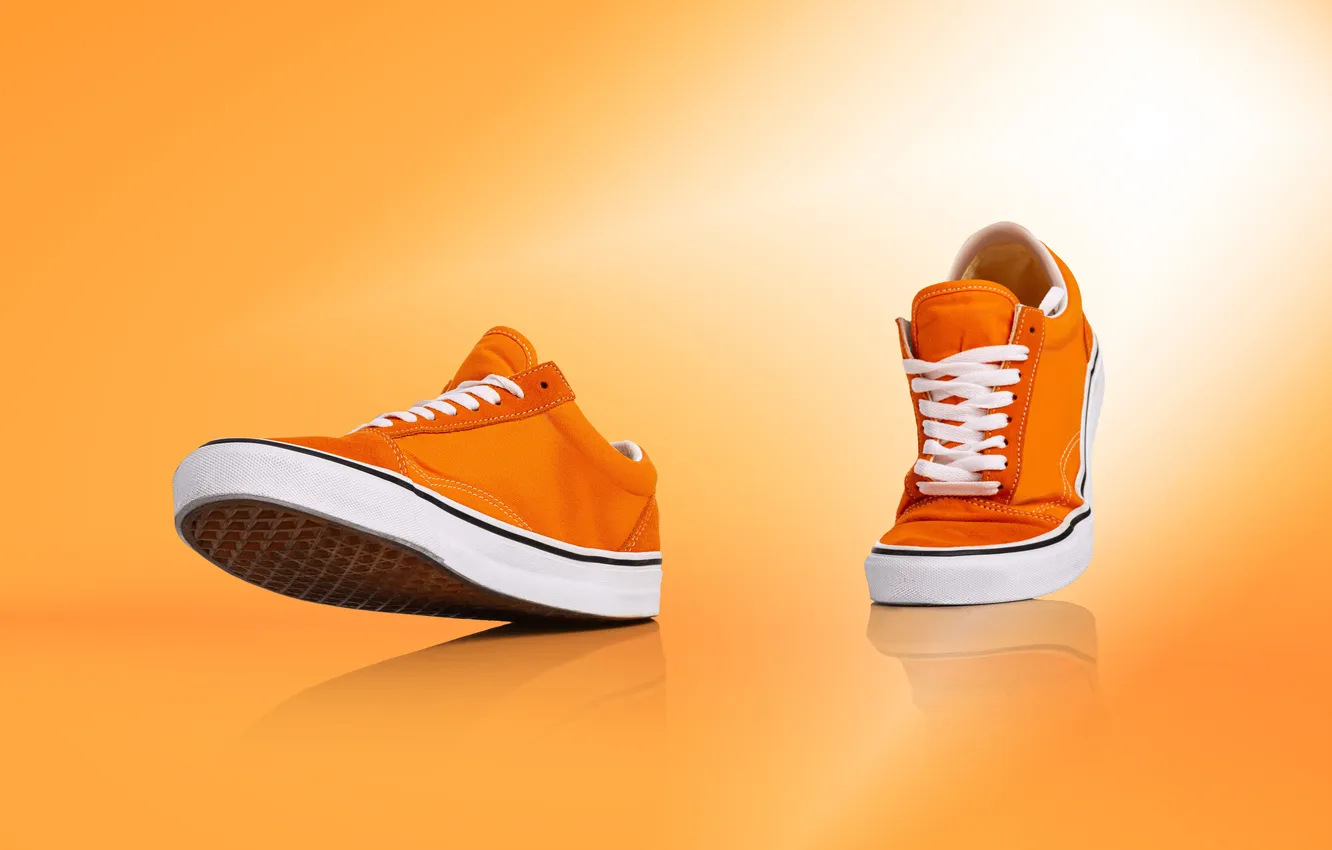 Photo wallpaper abstract, art, orange, new, color, shoes, shopping, sneakers