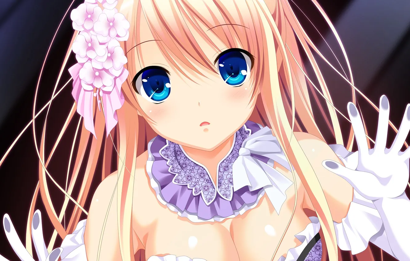 Photo wallpaper look, girl, surprise, dress, neckline, art, makita maki, gensou no idea