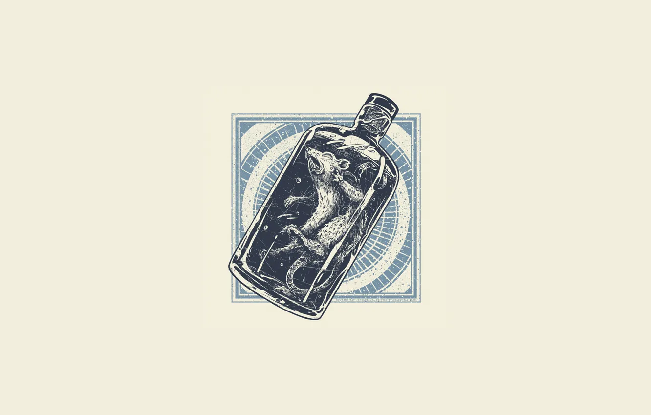 Photo wallpaper bottle, minimalism, capsule, rat, dead, bottle