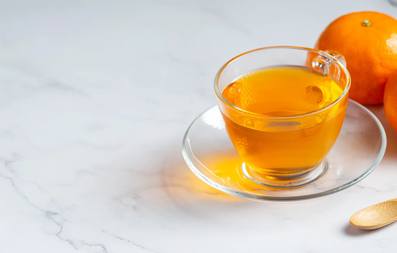 Photo wallpaper juice, Cup, drink, tangerines