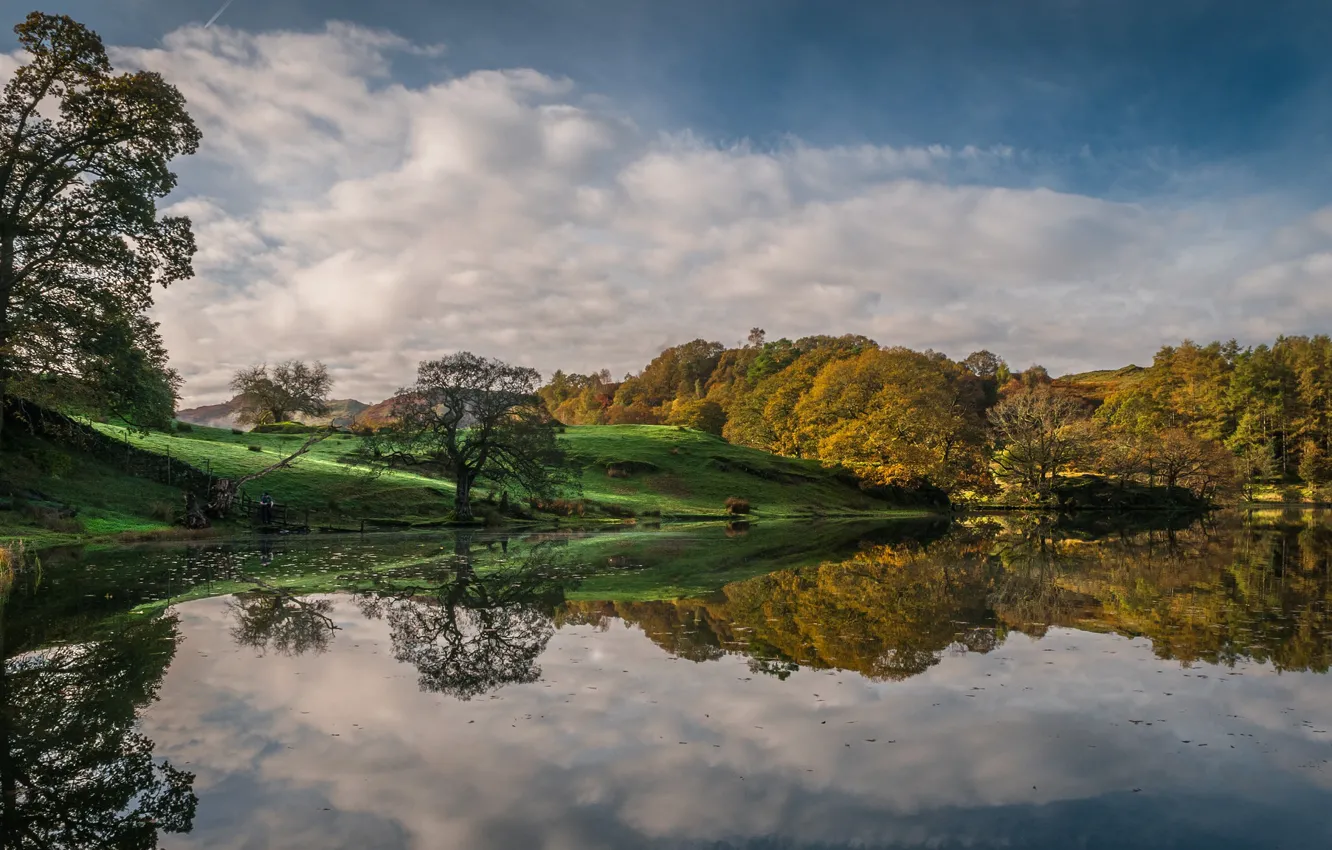 Photo wallpaper autumn, lake, Cumbria