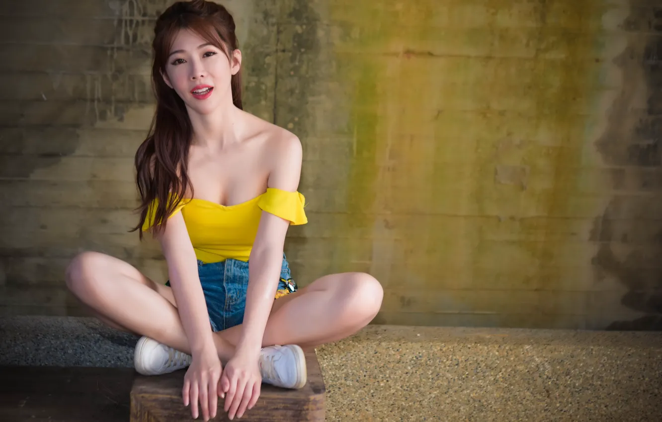 Photo wallpaper pose, girl, Asian