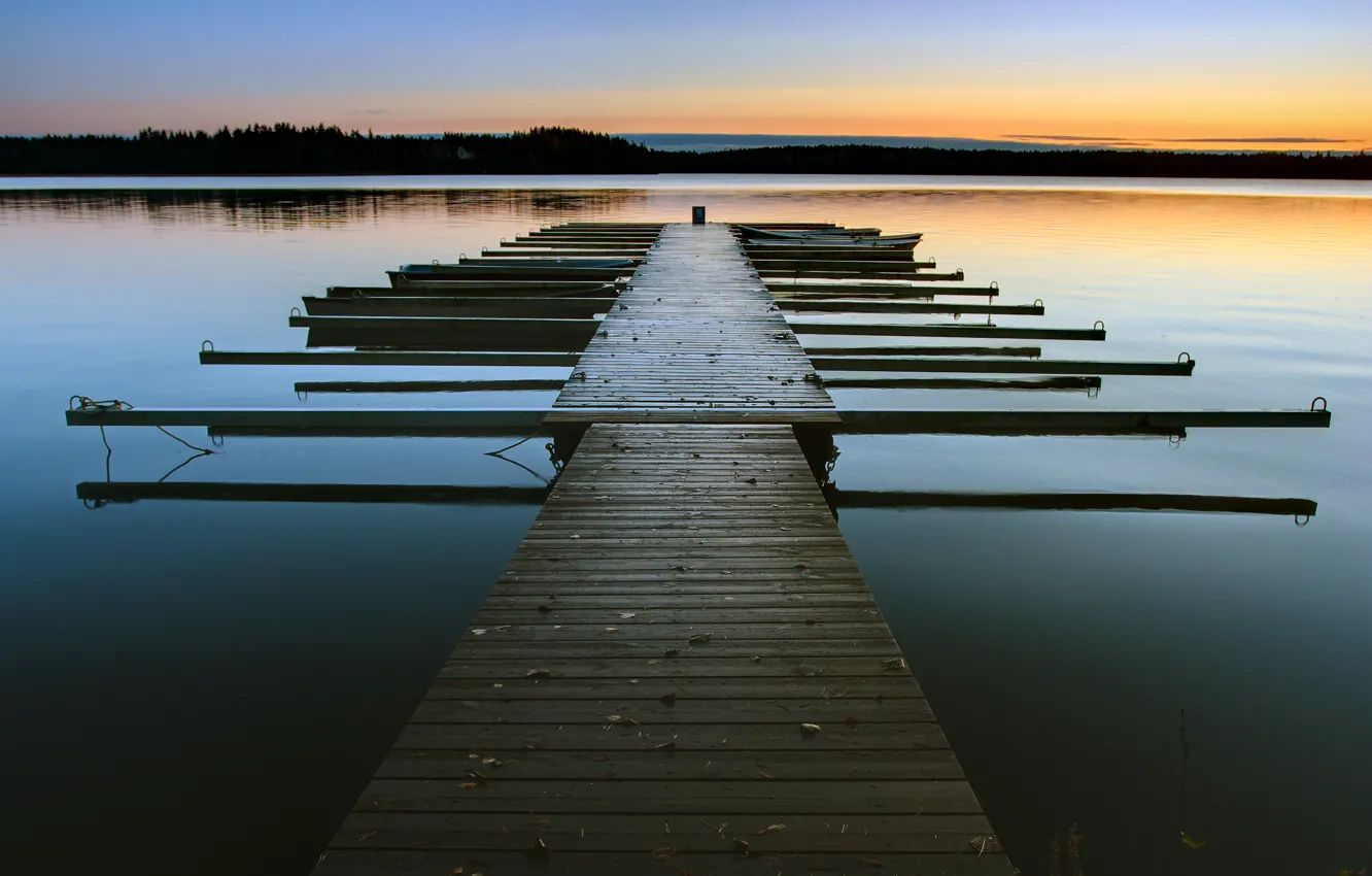 Photo wallpaper water, lake, pier