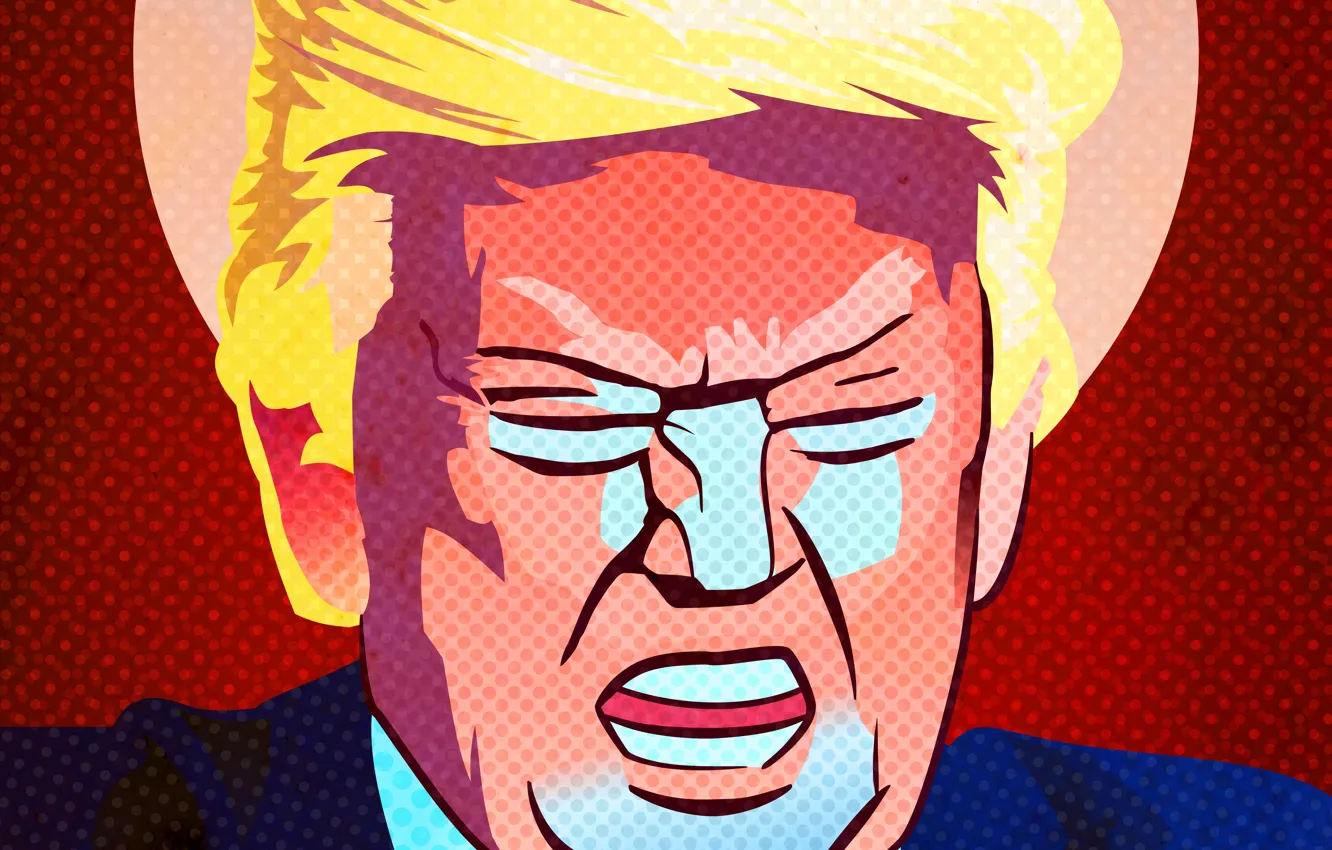 Photo wallpaper USA, USA, President, Art, Anger, Donald Trump, Donald Trump, The 45th President of the United …