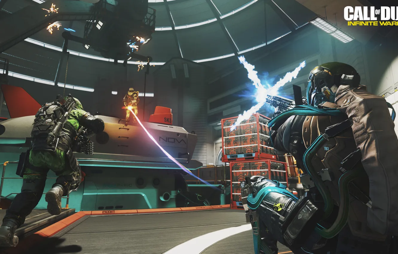 Photo wallpaper gun, Call of Duty, game, weapon, suit, combat, Call Of Duty Infinite Warfare