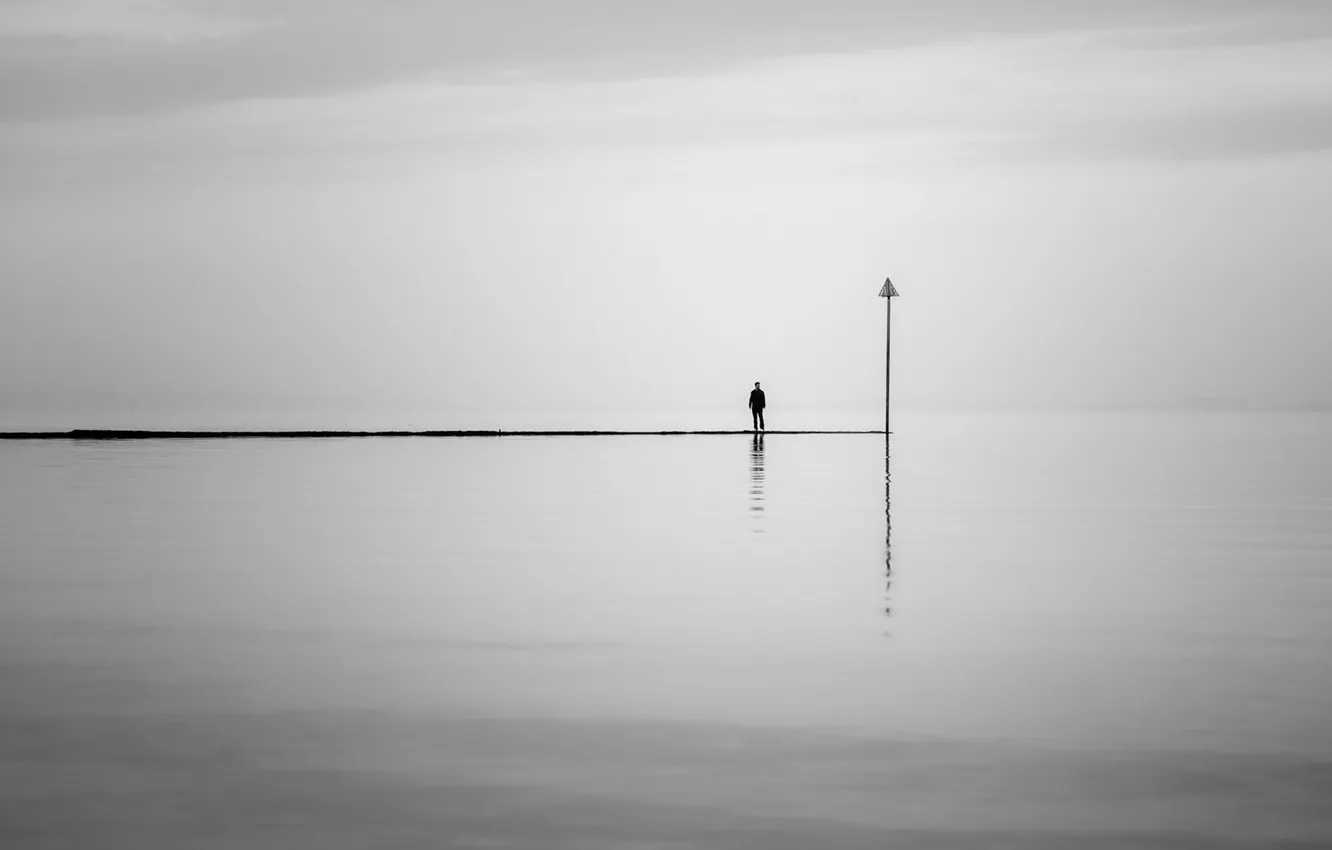 Photo wallpaper sea, background, people