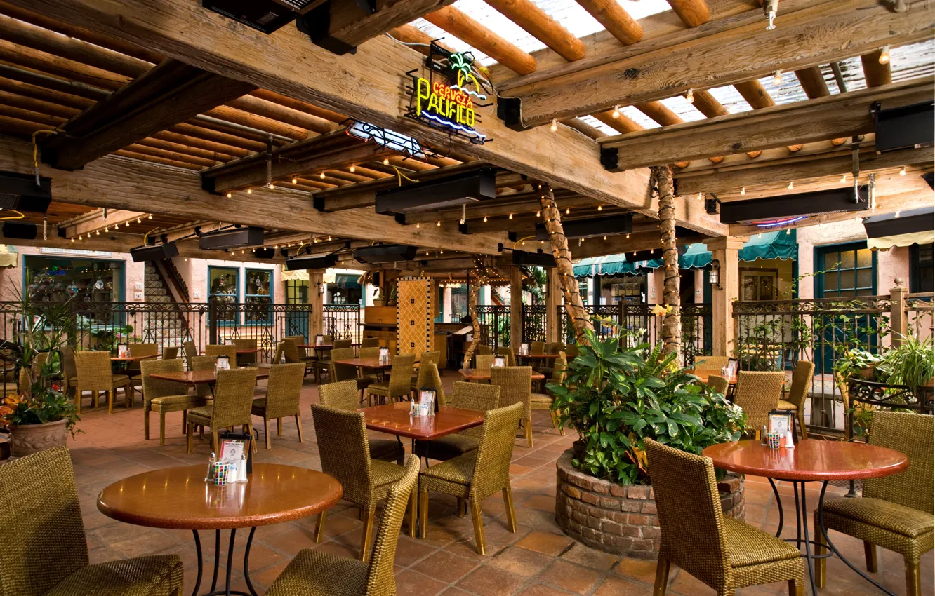 Photo wallpaper the city, restaurant, terrace