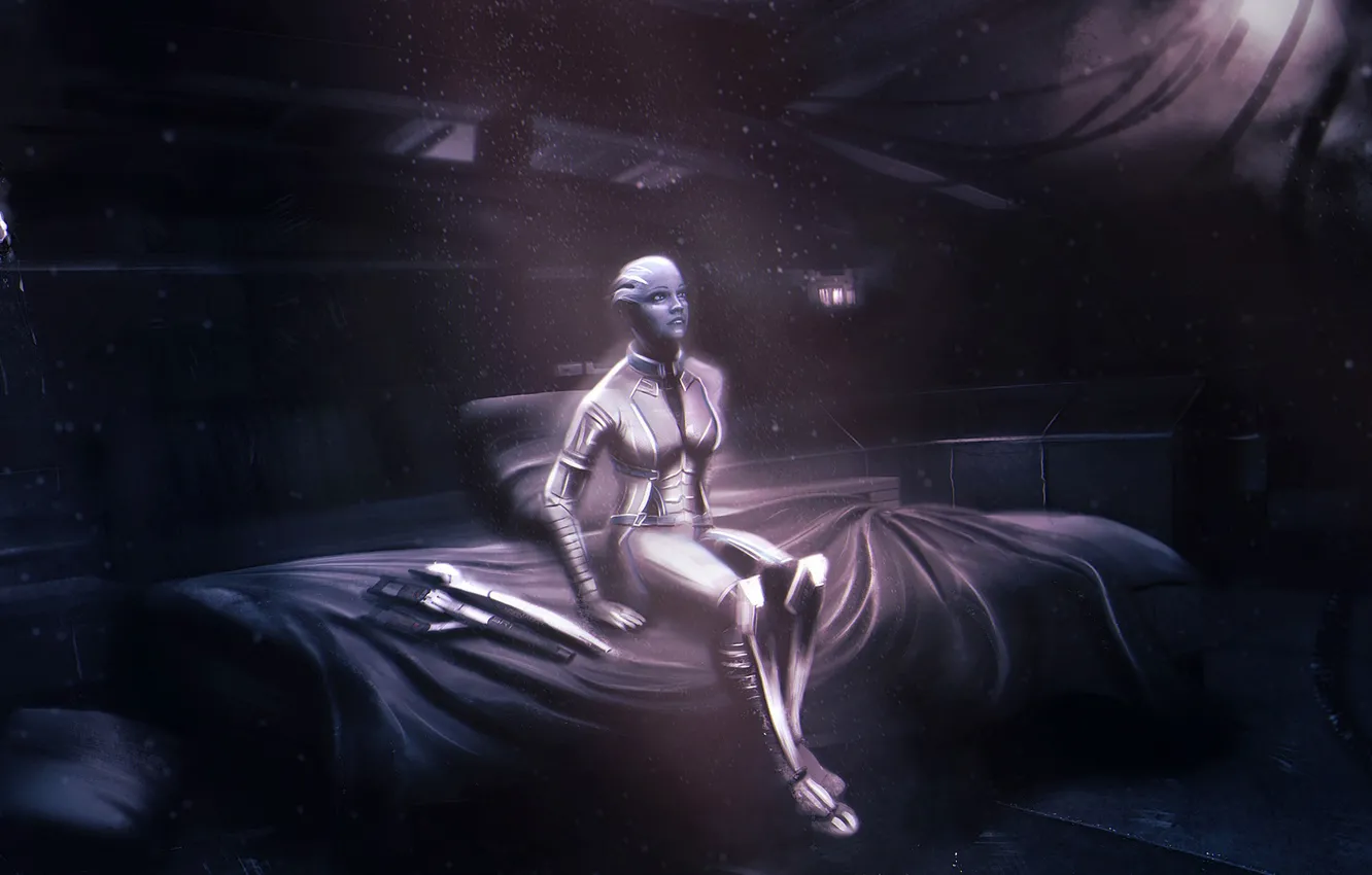 Photo wallpaper Mass Effect, normandy, cabin, asari, Liara T Soni