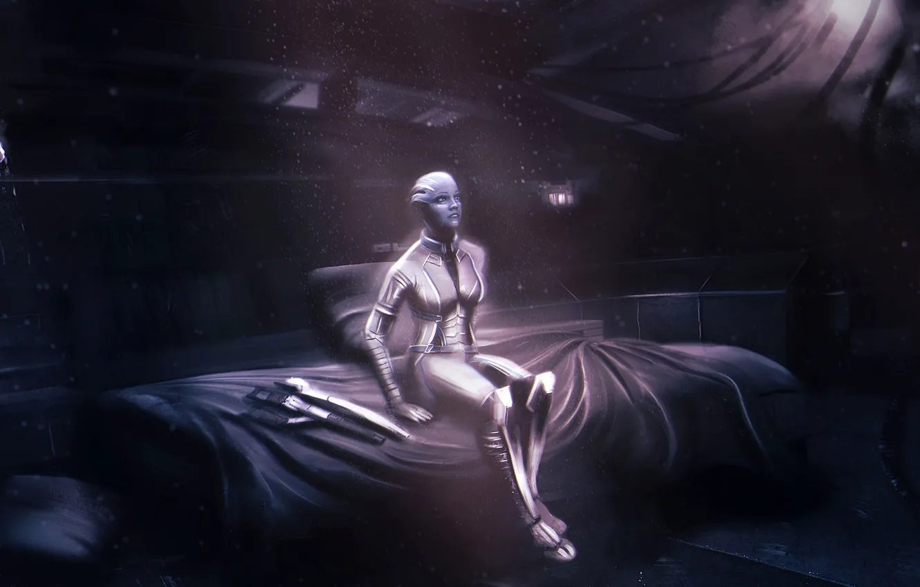 Photo wallpaper mass effect, normandy, cabin, asari, Liara T Soni