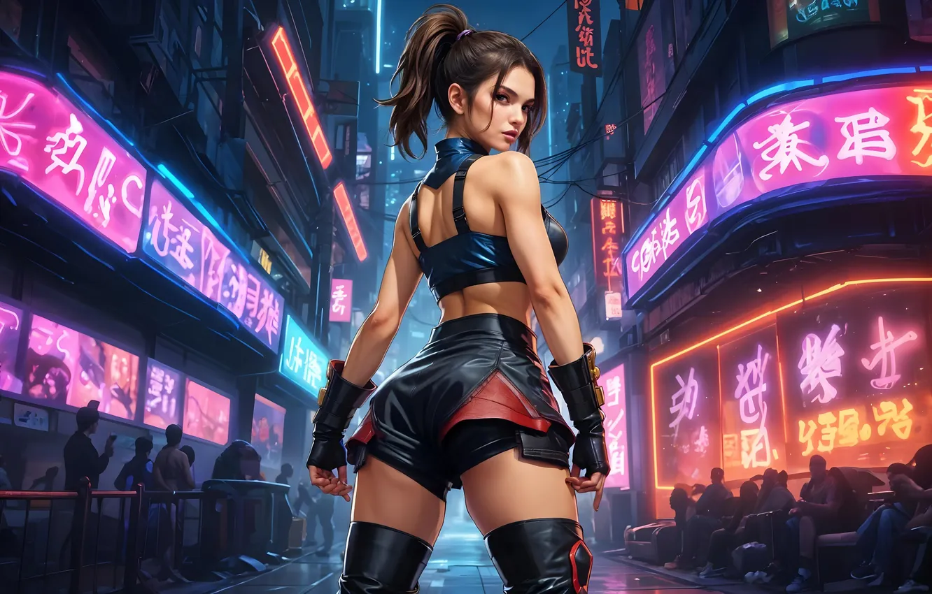 Photo wallpaper city, Maria, Cyberpunk