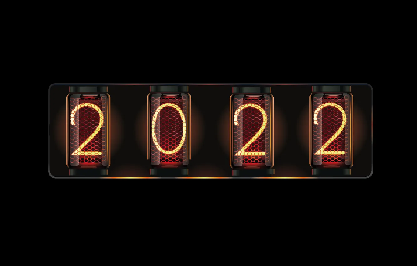 Photo wallpaper background, figures, New year, 2022, Gas-discharge lamp