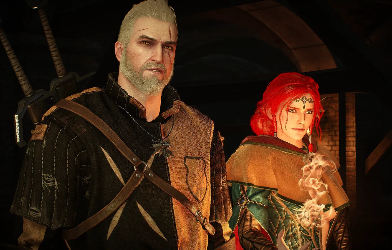 Photo wallpaper Triss Merigold, Geralt of Rivia, The Witcher 3 Wild Hunt, The Witcher 3, CD project
