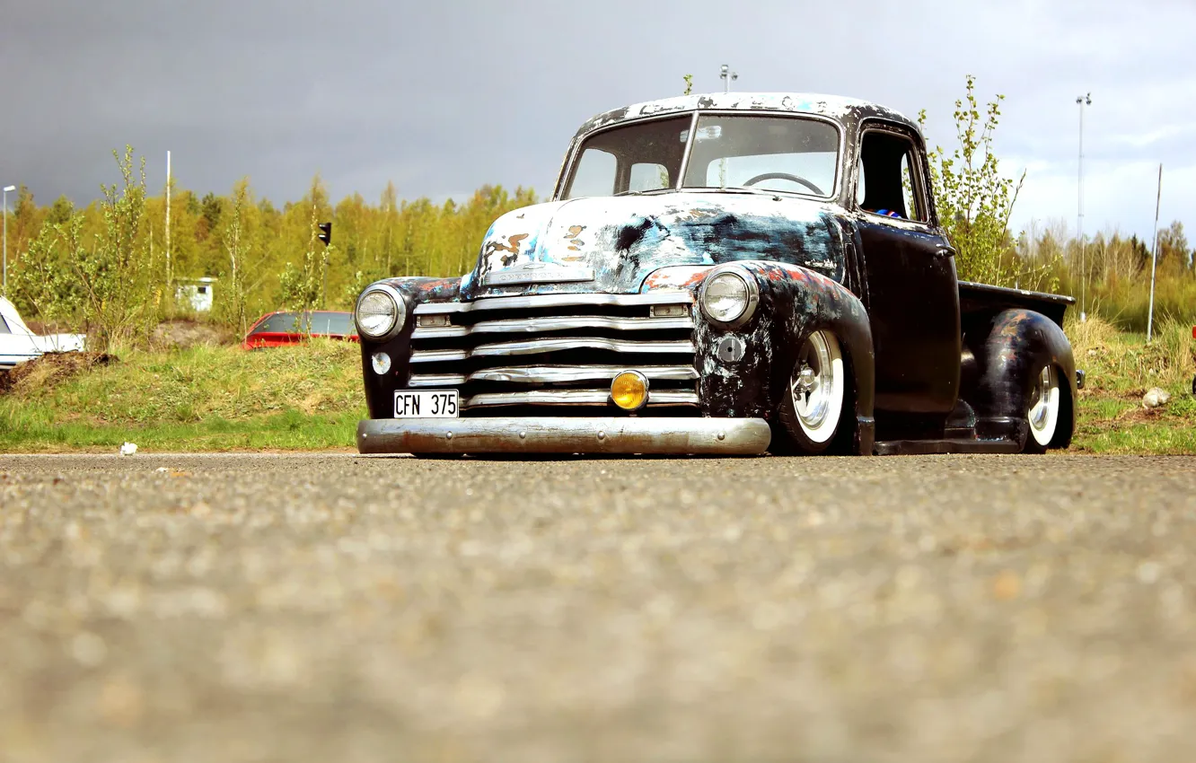 Photo wallpaper Chevrolet, Truck, Custom, Rat Rod, 3100