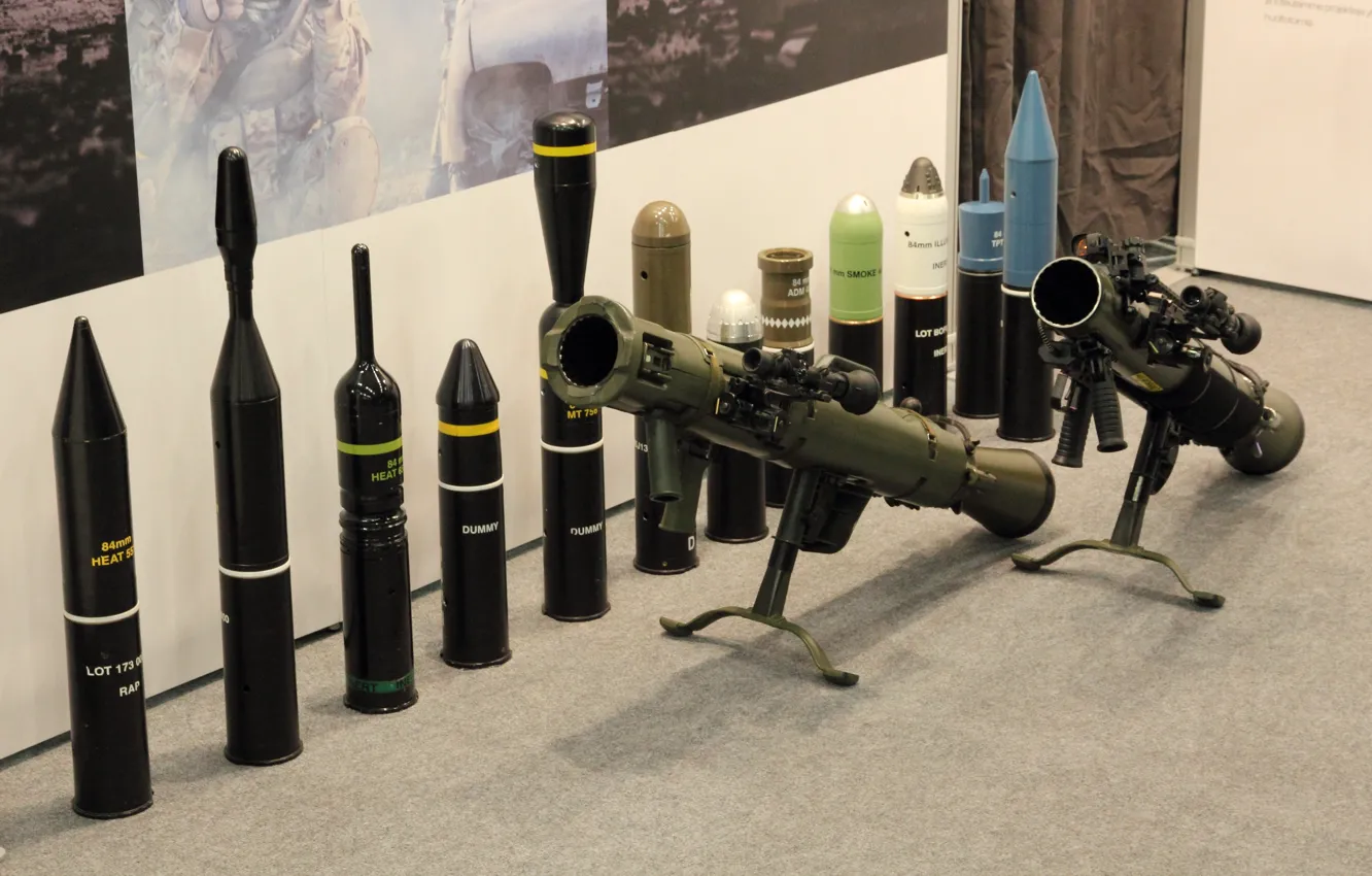 Photo wallpaper gun, weapon, army, rifle, ammunition, show, cannon, Swedish