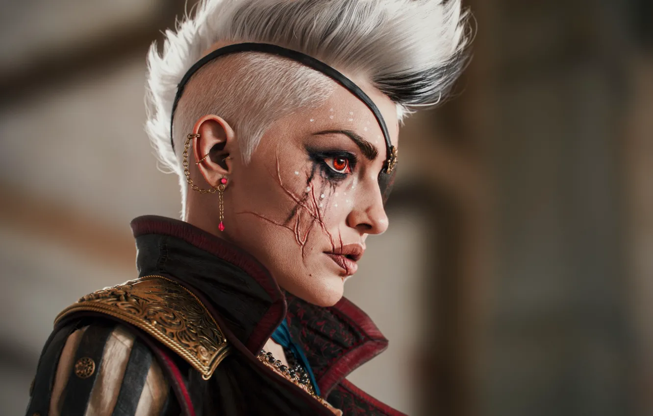 Photo wallpaper Girl, Blonde, Scars, Pirate, Graphics