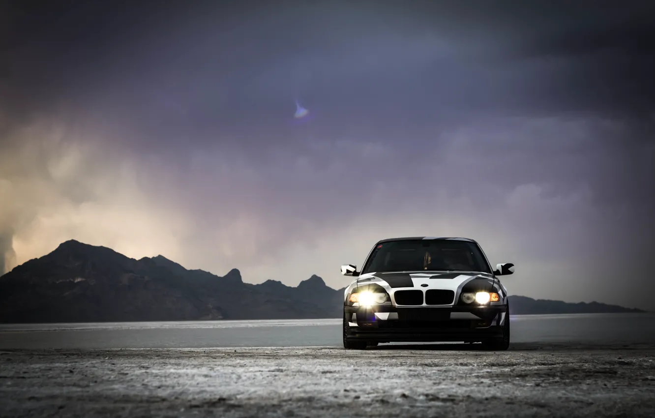 Photo wallpaper BMW, Tuning, BMW, winter, Alpina, E38, 740il, arctic camo