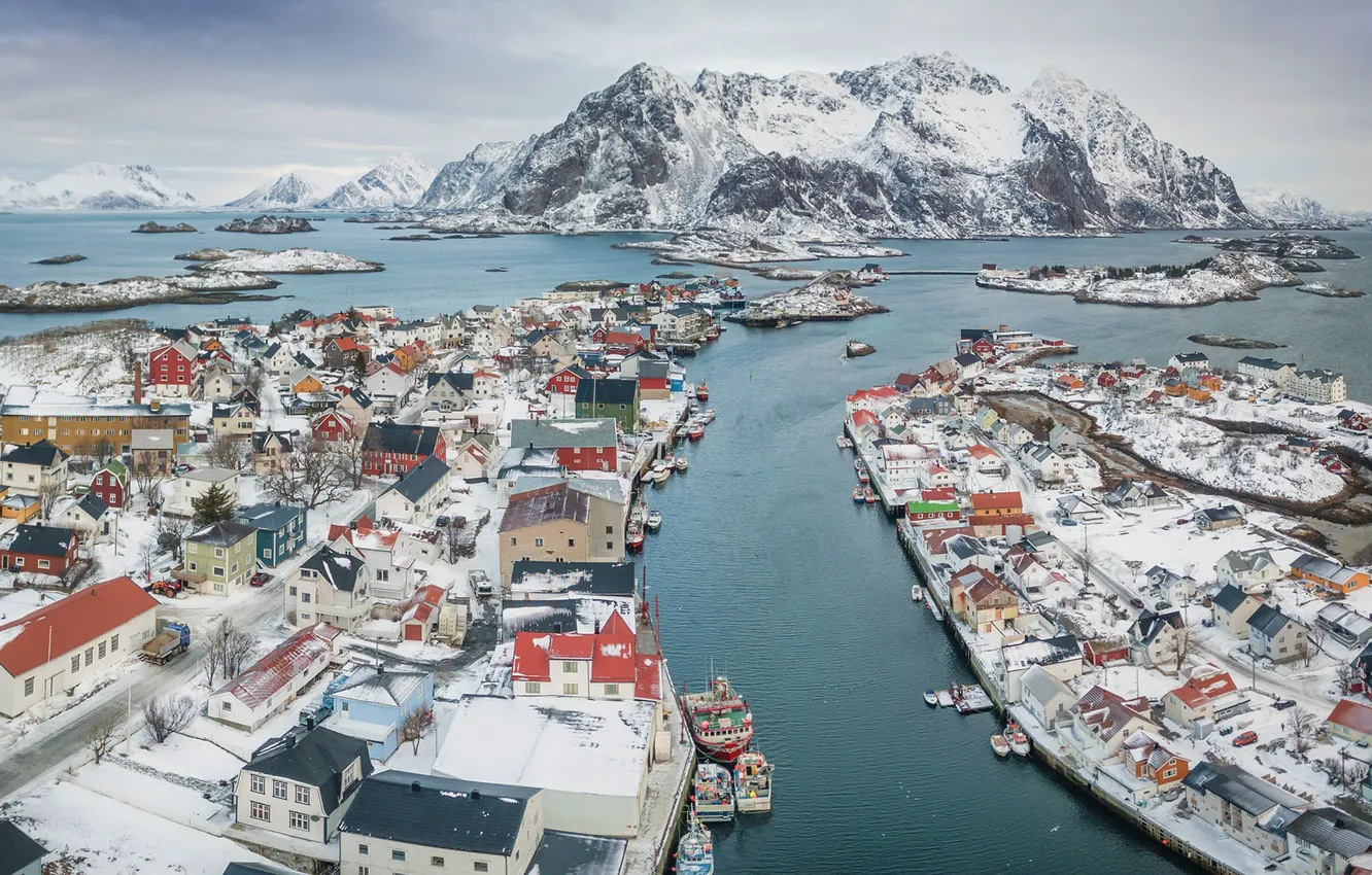 Photo wallpaper Norway, Nordland, Henningsvær