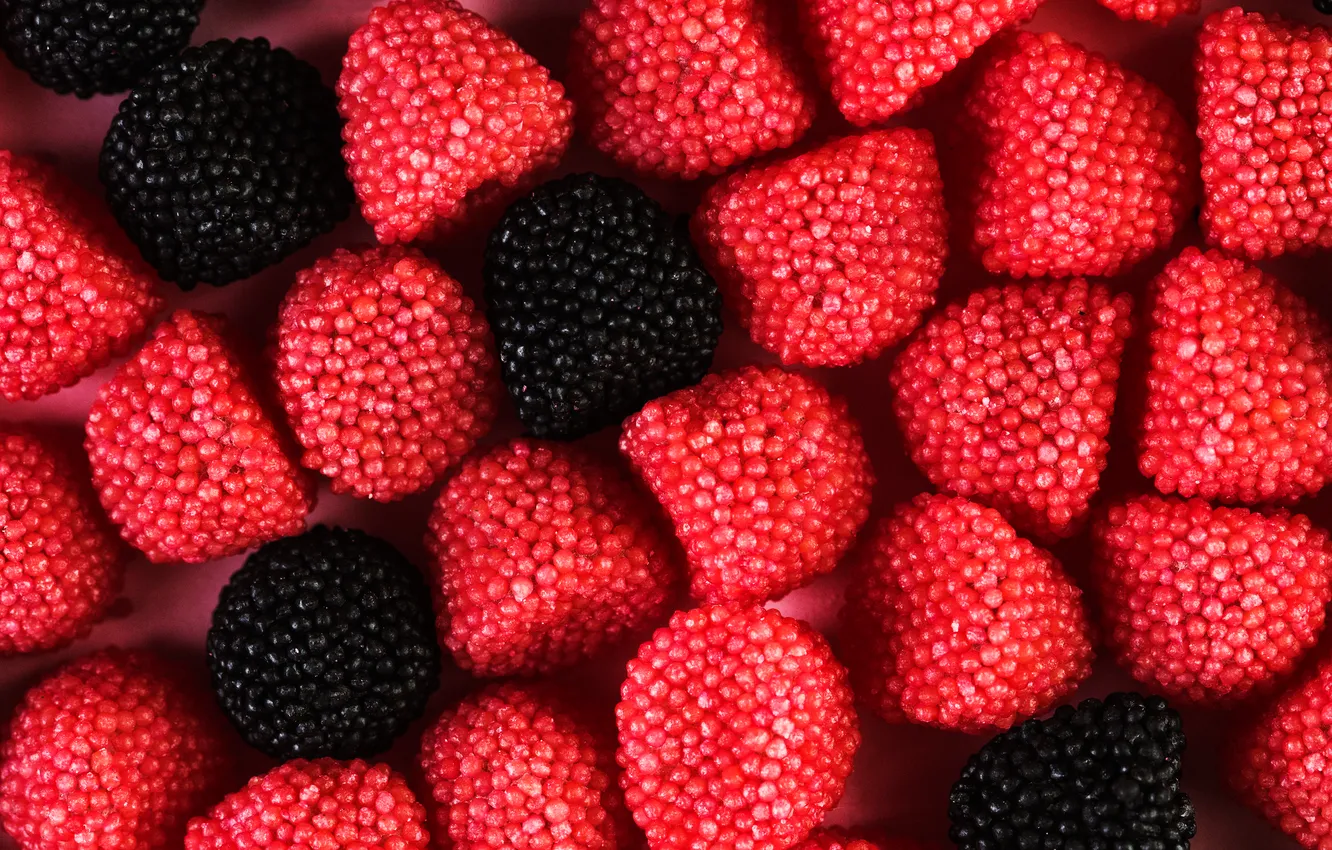 Photo wallpaper berries, raspberry, candy, BlackBerry, marmalade