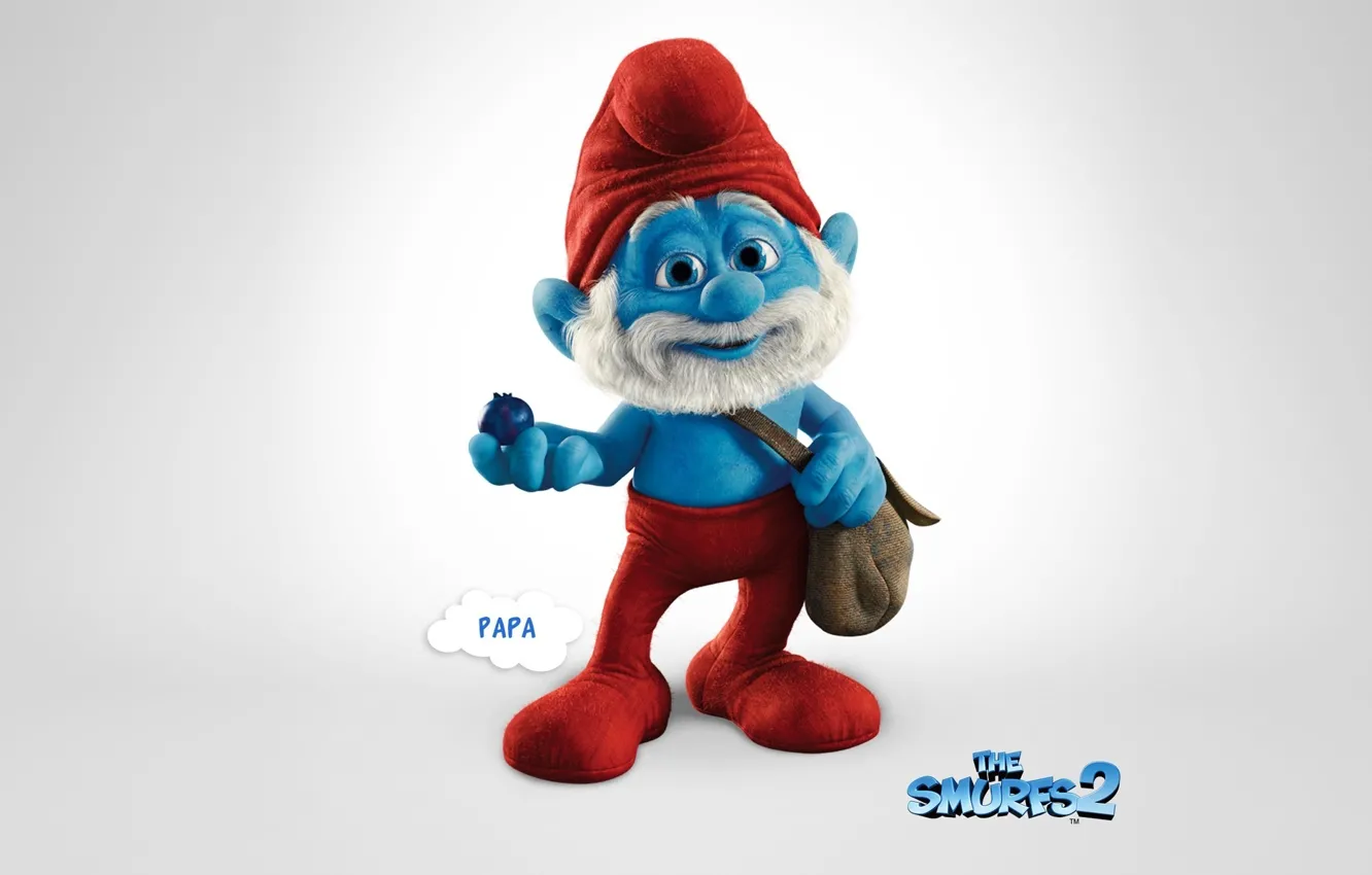 Photo wallpaper animation, wallpapers, cartoon, movie, the smurfs 2, papa